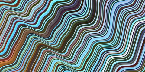 Light Blue, Yellow vector background with bent lines.