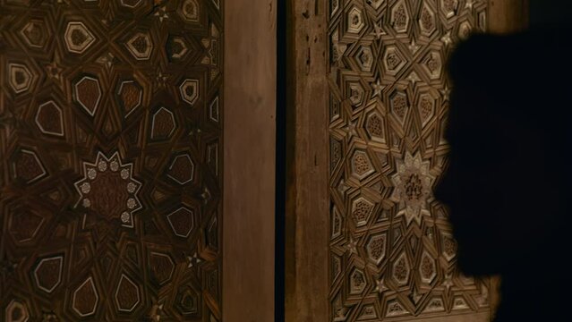 Wooden door Museum of islamic art in doha qatar
