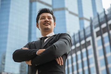 Asian Businessman Outdoors