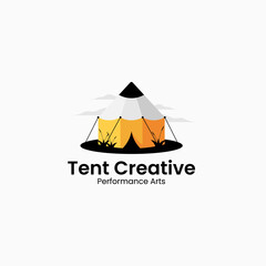 Vector Logo Illustration Tent Creative Simple Mascot Style.