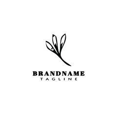 flower logo cartoon icon design beautiful black isolated vector illustration