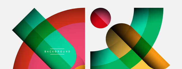 Obraz premium Geometric abstract background. Round shapes, circles, lines composition for wallpaper banner background or landing page