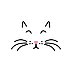 face cat simple design vector