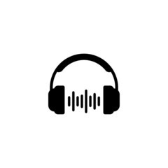 Headphone icon design template vector isolated illustration