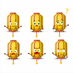 Cartoon character of yellow chinese long lamp with what expression