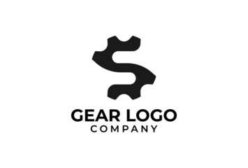 S Gear Logo. modern and minimalist letter S and gear icon combination. vector illustration