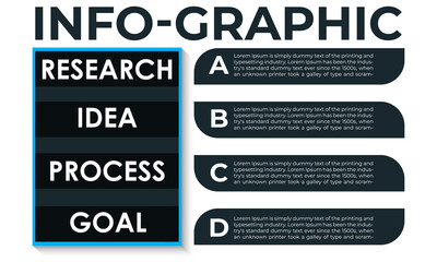 Info-graphic Design, Vector infographic template, vector illustration Infographic design template 4 options or steps, 