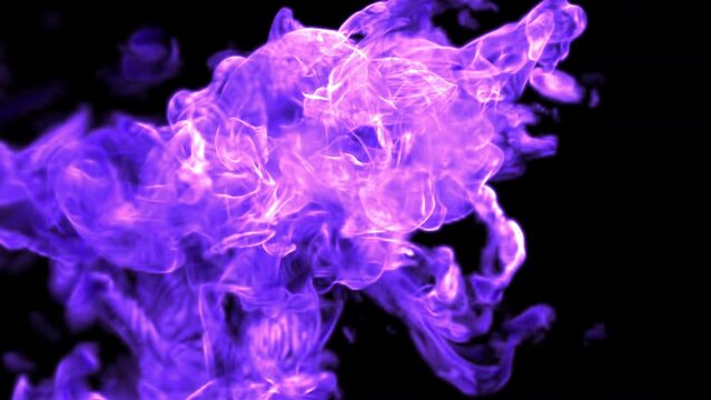 Cool Magic Effect in 3D Simulation of Purple Flame