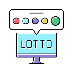 tv lotto color icon vector illustration