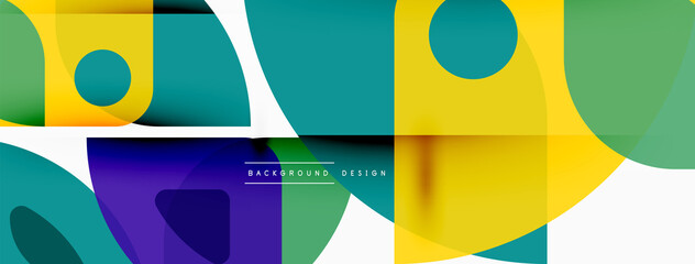 Lines, squares, circles and triangles. Geometric abstract background for wallpaper, banner, background, presentation or landing page