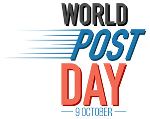 World Post Day word logo on white background