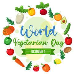 World Vegetarian Day logo with vegetable and fruit