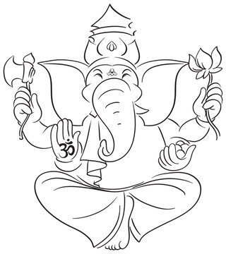 India elephant god on white background