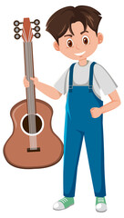 A male musician cartoon character on white background
