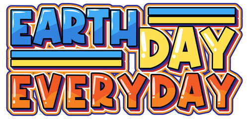 Earth Day Everday typography logo design