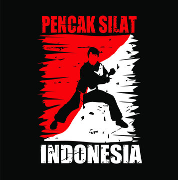 illustration of a silhouette of a pencak silat vector