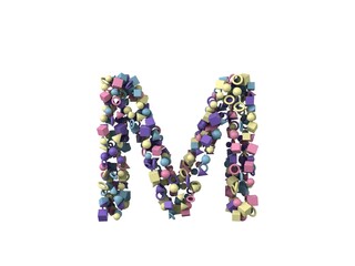 Shape Themed Font Letter M