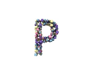 Shape Themed Font Letter P