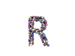 Shape Themed Font Letter R
