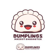 cute dumplings cartoon mascot, suitable for, logos, prints, stickers, etc