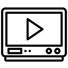 TV line icon,linear,outline,graphic,illustration