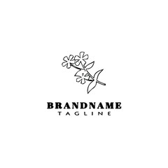 flower logo cartoon icon design template black isolated vector illustration