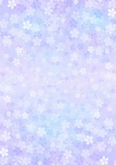 一面に花が咲く青紫の背景イラスト