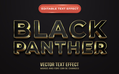 Panther editable text effect with golden style