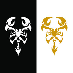 scorpion logo and symbol vector design in minimalist and modern style