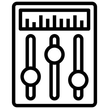 audio mixer icon, black and white clip art preview