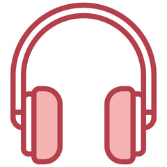 HEADPHONE red line icon,linear,outline,graphic,illustration