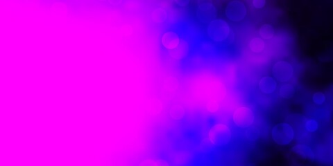 Dark Purple vector pattern with circles.