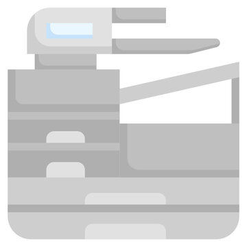 gray office copier machine flat design clip art preview