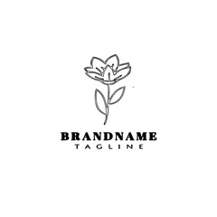 flower logo cartoon icon design template black isolated vector illustration