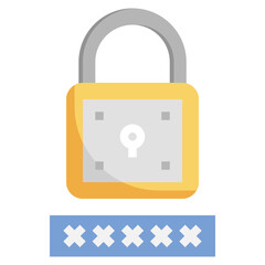 LOCK flat icon,linear,outline,graphic,illustration
