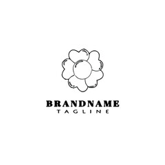 flower logo cartoon icon design template black isolated vector illustration