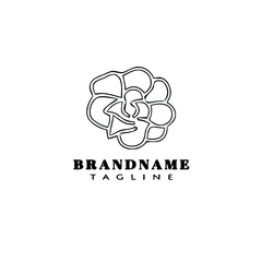 flower logo cartoon icon design template black isolated vector illustration