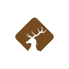 Deer icon logo design illustration template