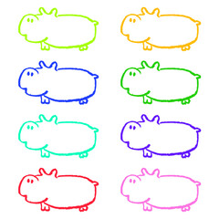 색연필 손그림 라벨 2103(B)_하마