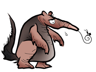 An anteater's encounter with an ant
