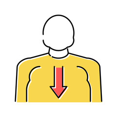 bulimia psychological problems color icon vector illustration