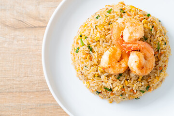fried shrimps fried rice on plate