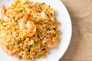 fried shrimps fried rice on plate