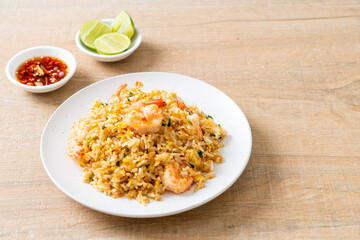 fried shrimps fried rice on plate