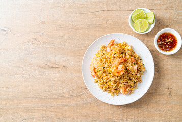 fried shrimps fried rice on plate