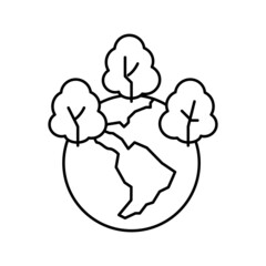 safe forest and ecosystem line icon vector illustration