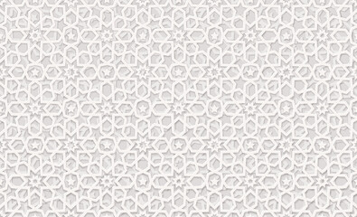 Background with 3d pattern in islamic ornament vector style. Ramadan round pattern elements. persian motif style. Geometric circular ornamental for your design.