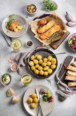 baked salmon with potatoes