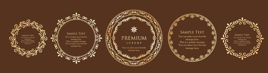 アンティークなフレームセット。装飾デザイン。流行りのあしらい