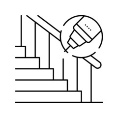 handrail repair line icon vector illustration